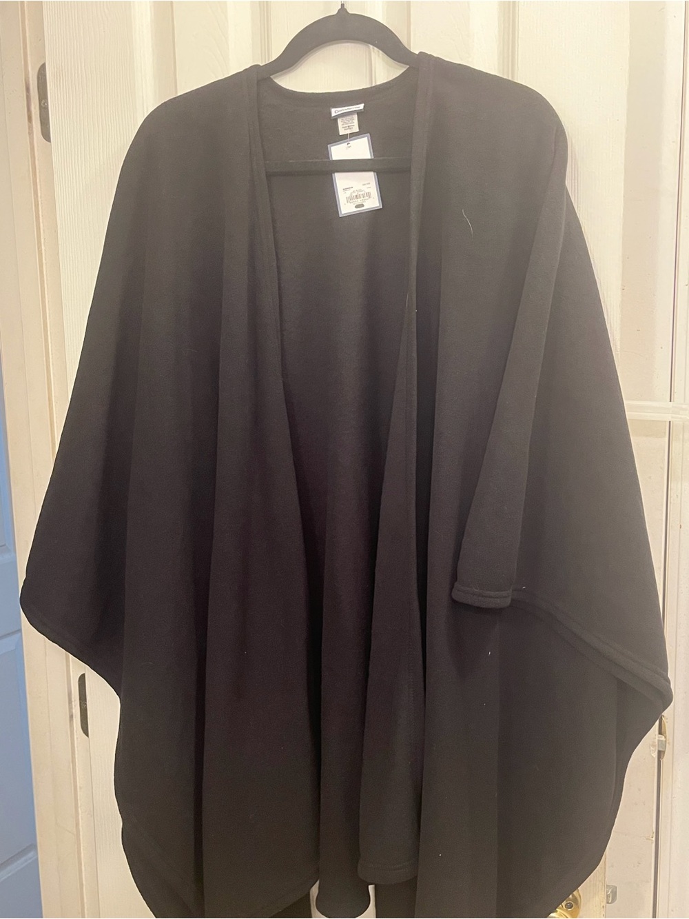 Croft & Barrow Black Open-Front Poncho Cape
